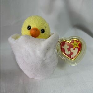 Ty Yellow and White Chick Plush Toy